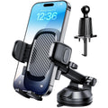 REEVAA 3-in-1 Phone Holder for Car [2025 Upgraded Ultimate Suction Cup] Cell Phone Mount Dashboard Windshield Air Vent Truck Dash Mount for iPhone 16 15 14 Pro Max Samsung Galaxy S24 S25 Black